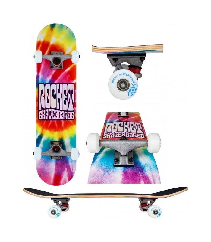 ROCKET Complete Flashback Mini Skateboard Unisex Adulto, Multicolor (Multi), 7 IN