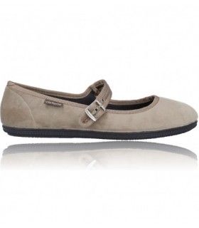 Victoria Plano Bailarina ODA Terciopelo & Hebilla, tipo Merceditas