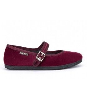 Victoria Plano Bailarina ODA Terciopelo & Hebilla, tipo Merceditas