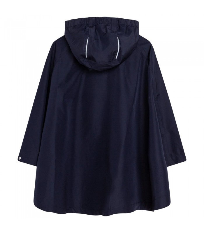 AIGLE poncho de lluvia con capucha. Azul Marino