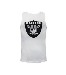 Fanatics NFL RAIDERS Logo Camiseta sin mangas para hombre. Blanco