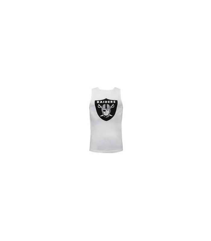 Fanatics NFL RAIDERS Logo Camiseta sin mangas para hombre. Blanco