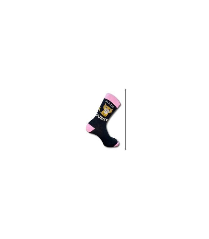 URBAN ECCENTRIC calcetines Pussy. Negro/Rosa. T/38-42