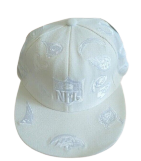 Reebok gorra NFL multi badge Fitted Hat Size 6 3/4 white rare