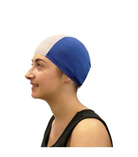 SOFTEE GORRO NATACIÓN POLIÉSTER (Azul/Blanco)