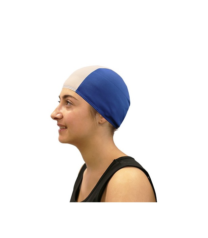 SOFTEE GORRO NATACIÓN POLIÉSTER (Azul/Blanco)