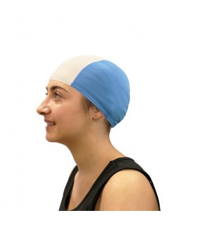 SOFTEE GORRO NATACIÓN POLIÉSTER (Celeste/blanco)