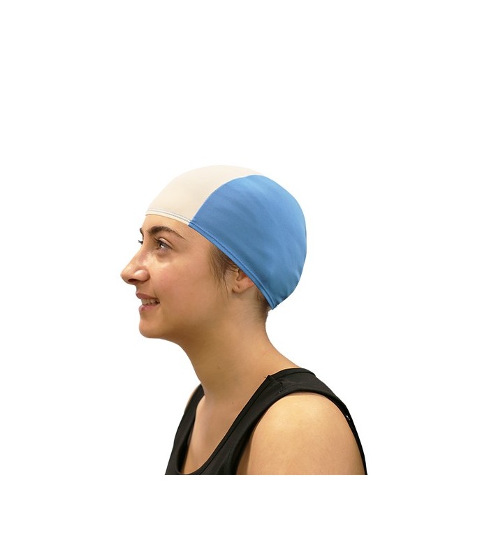 SOFTEE GORRO NATACIÓN POLIÉSTER (Celeste/blanco)