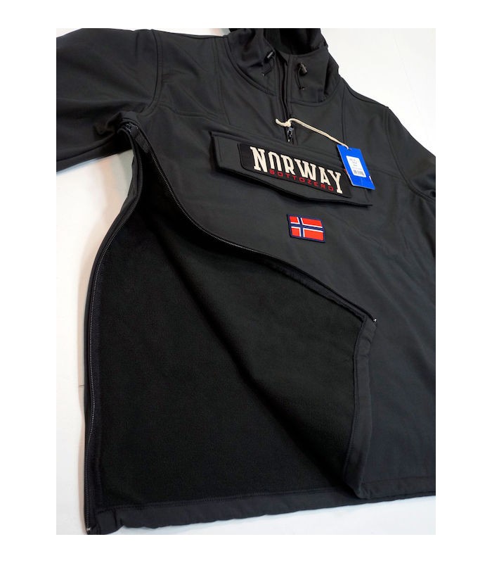 Norway kanguro M con capucha - Negro