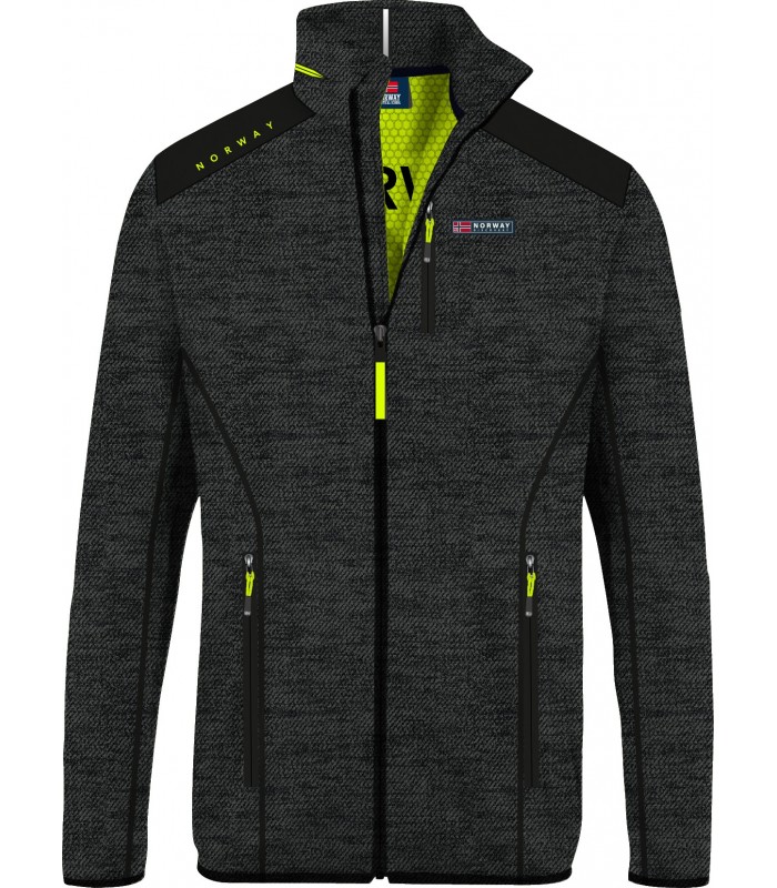 Norway chaqueta técnica M con cremallera y bolsillos - Negro/Lima