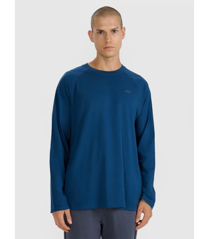 4F Camisa de manga larga lisa de gran tamaño para hombre