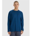4F Camisa de manga larga lisa de gran tamaño para hombre