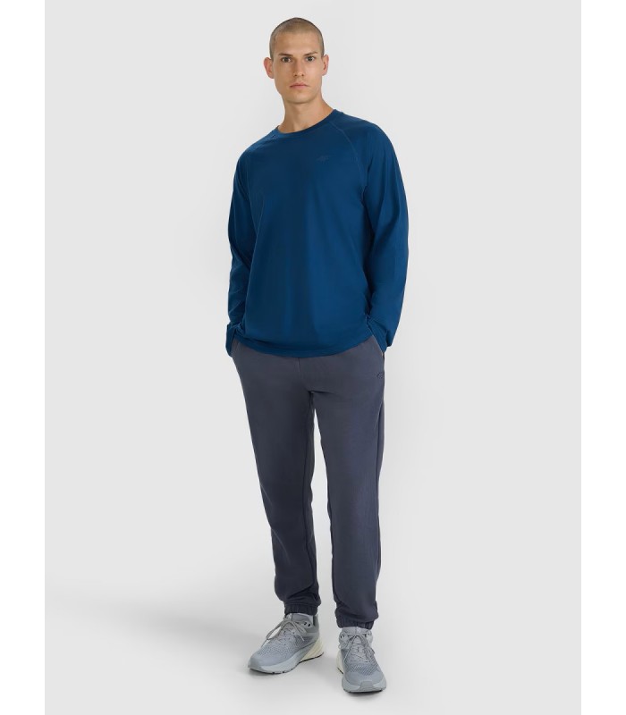 4F Camisa de manga larga lisa de gran tamaño para hombre