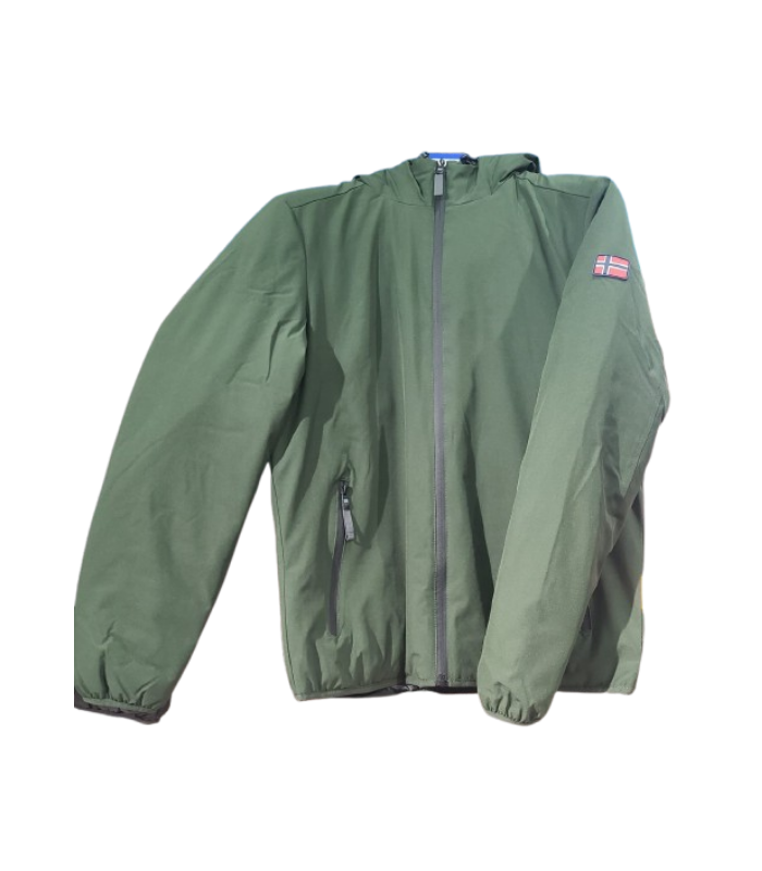Norway chaqueta M con capucha WATERPROOF - Kaki/Gris