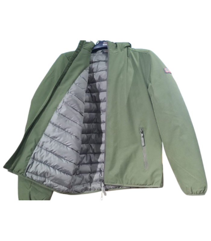 Norway chaqueta M con capucha WATERPROOF - Kaki/Gris