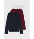 Hugo Boss Pack-3 camisetas manga larga - Granate-Blanco-Marino