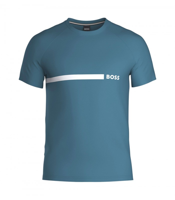 Hugo Boss Camiseta slim fit de punto de algodón con estampado de logo