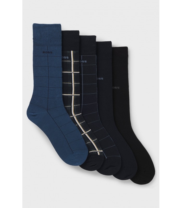 Hugo Boss Paquete de cinco pares de calcetines de largo medio con logos