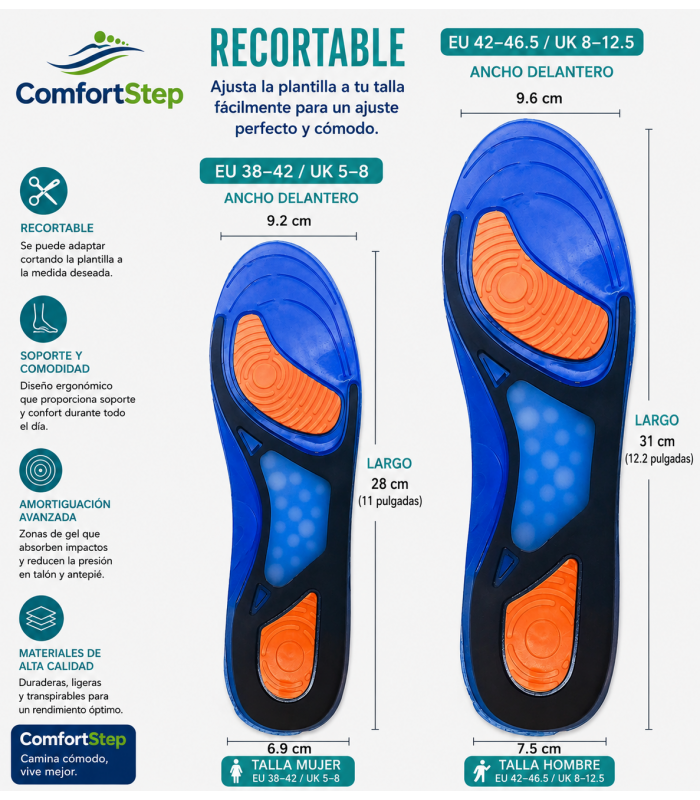 ComfortStep plantillas 3D-Xpain™-Plus