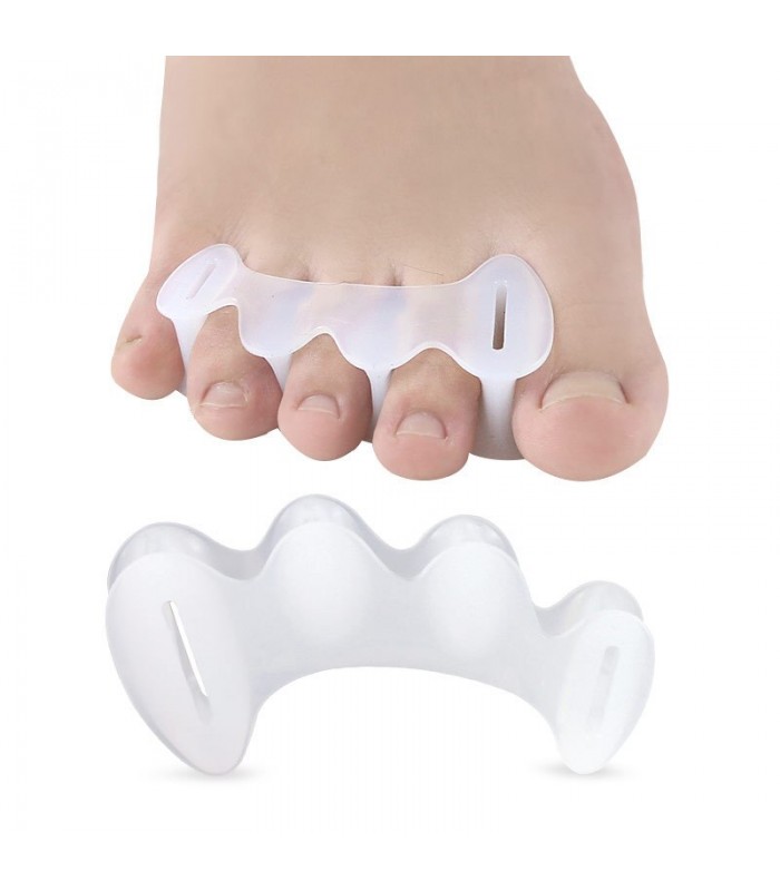 ComfortStep Separador de dedos de silicona de tres agujeros, corrector de hallux valgus